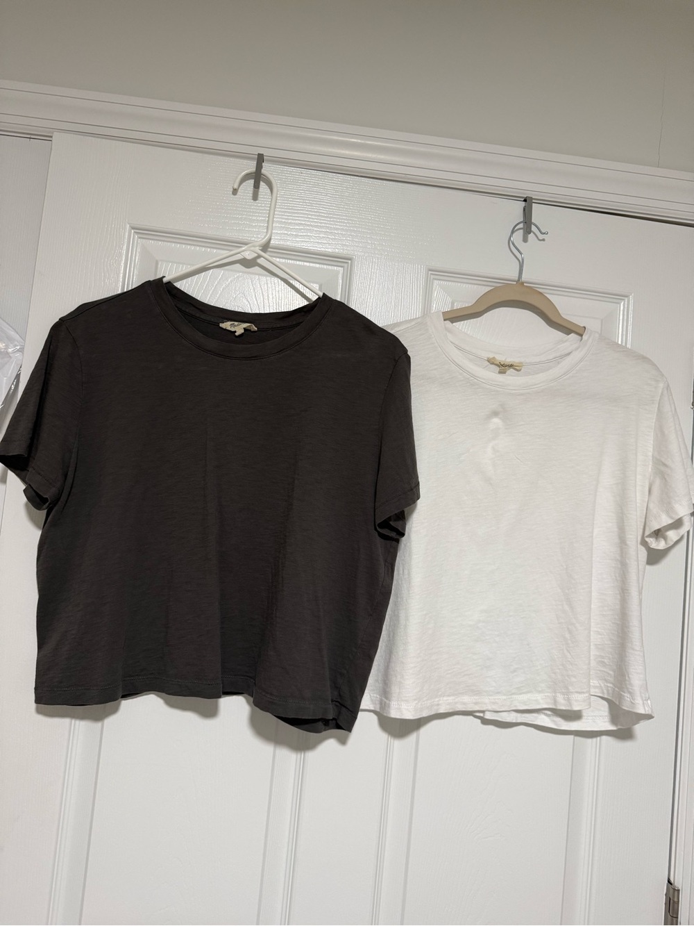 Madewell Charcoal Crew Neck Tee & Madewell White Crew Neck Tee